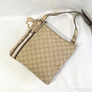 グッチ(Gucci)の正規品 GUCCI グッチ ショルダーバッグ GGキャンバス ハート ゴールド(ショルダーバッグ)