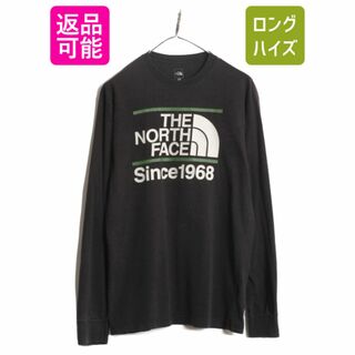 ザノースフェイス(THE NORTH FACE)のノースフェイス プリント 長袖 Tシャツ メンズ S 黒 The North Face アウトドア ロンT クルーネック ロングスリーブ ブラック 長袖Tシャツ(Tシャツ/カットソー(七分/長袖))