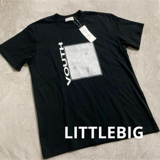 新品タグ付☆ LITTLEBIG リトルビッグ  プリントTシャツ　ブラック　M(Tシャツ/カットソー(半袖/袖なし))