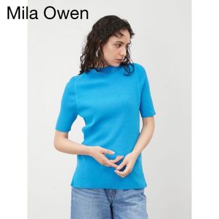 Mila Owen - ボトルネック五分袖リブニット