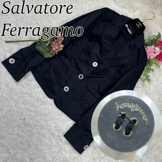 サルヴァトーレフェラガモ(Salvatore Ferragamo)のサルヴァトーレフェラガモ レディース テーラードジャケット ブラック L 42(テーラードジャケット)