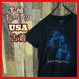 M プリント 大判 パロディ ブラック メンズ USA古着 半袖 Tシャツ(Tシャツ/カットソー(半袖/袖なし))