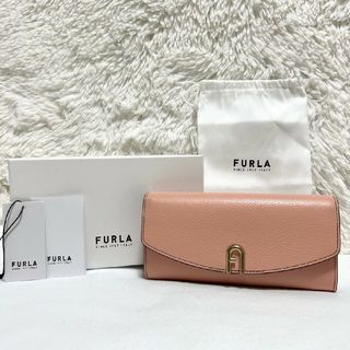 Furla - 未使用　フルラ　プリムラ　長財布　ピンク　レザー　アーチロゴ　フラップ　箱付