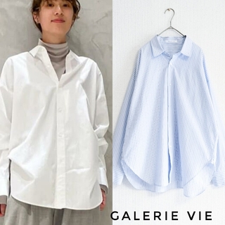 GALERIE VIE - 美品 ギャルリーヴィー コットンブロード オーバーサイズシャツ ライトブルー