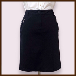 ベーシックタイトスカート　Black　L　オフィス　カジュアル　Y2K(ひざ丈スカート)