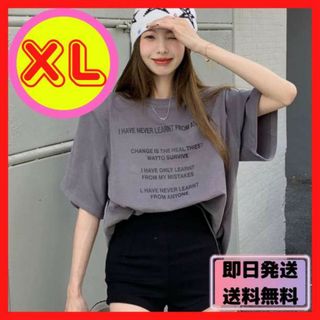 （残り僅か）Tシャツ トップス ハン半そで ラウンドネック レディース XL(Tシャツ(長袖/七分))