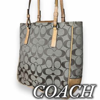 コーチ(COACH)の人気　コーチ　シグネチャー　トートバッグ　肩がけ可　キャンバス×レザー　ブラウン(トートバッグ)