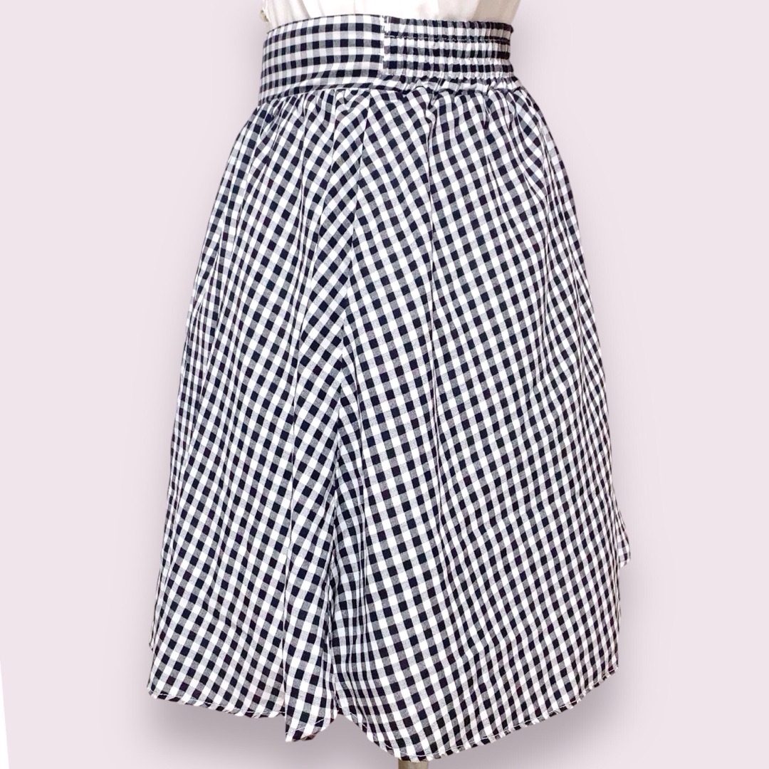 ギンガムチェックフレアスカート　M　ベーシック　ガーリー　量産型　フレアスカート レディースのスカート(ミニスカート)の商品写真