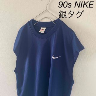 ナイキ(NIKE)の90sNIKEナイキ銀タグタンクトップメンズ半袖ネイビー紺L(タンクトップ)