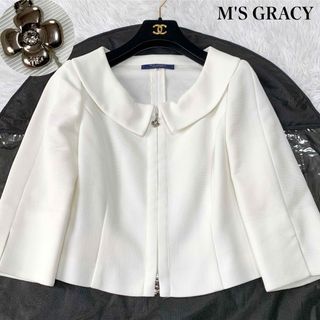 M'S GRACY エムズグレイシー ダブルファスナージャケット お花 38