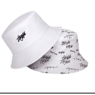 【美品】 ホワイト　帽子 日焼け対策 UVカット お洒落　韓国ファッション(ハット)