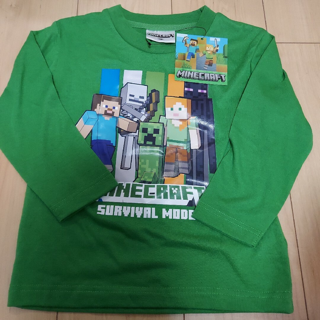 未使用タグ付き　マインクラフト　長袖Tシャツ　110 キッズ/ベビー/マタニティのキッズ服男の子用(90cm~)(Tシャツ/カットソー)の商品写真