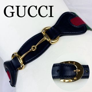 グッチ(Gucci)のGUCCI ベルト　ホースビット　ホースシュー　シェリーライン　黒　レザー(ベルト)