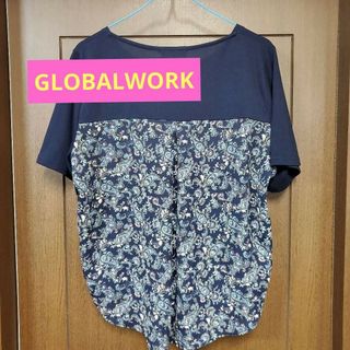 GLOBAL WORK　後ろ切り替えカットソー　Lサイズ(カットソー(半袖/袖なし))