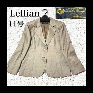 レリアン(leilian)の極美品 レリアン ロロピアーナ テーラードジャケット シルク モカ 11号 L(テーラードジャケット)