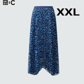 ユニクロ(UNIQLO)のUNIQLO:C プリーツスカート　BLUE(ロングスカート)