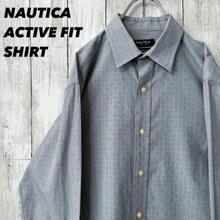 ノーティカ(NAUTICA)のアメリカ古着　NAUTICAノーティカ長袖ブロードチェック柄シャツ　サイズM(シャツ)