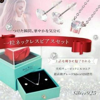 ピアス セット レディース アクセサリー 金属アレルギー対応 純金925 cz(ネックレス)