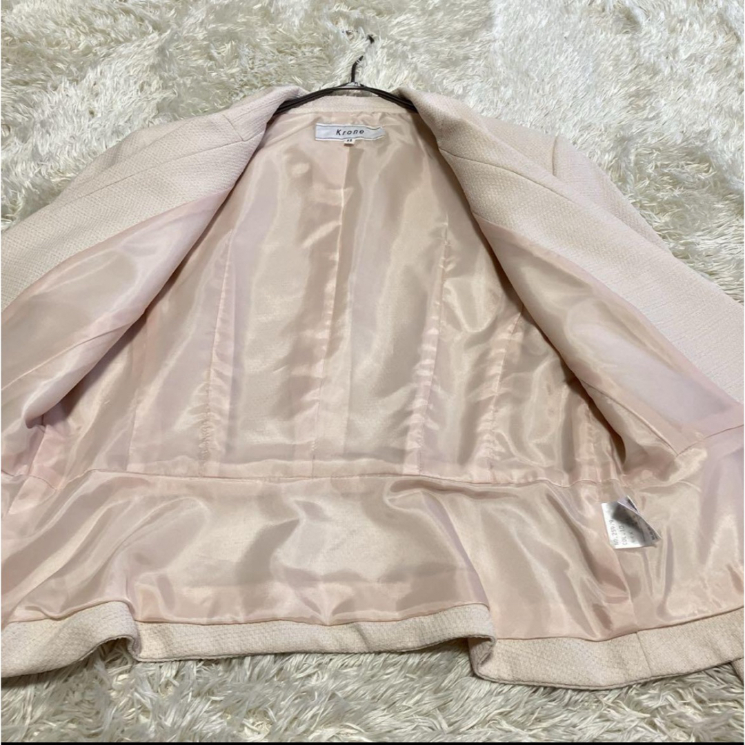 krone(クローネ)のクローネ　krone 11号3点セットジャケットシルク調ブラウススカート レディースのフォーマル/ドレス(スーツ)の商品写真