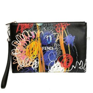 ★FENDI フェンディ 7N0110 クラッチバッグ グラフィティアート ブラック(セカンドバッグ/クラッチバッグ)