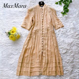 ウィークエンドマックスマーラ(Weekend Max Mara)のマックスマーラ ウィークエンド ロングワンピース　リネン　ティアード 42 XL(ロングワンピース/マキシワンピース)