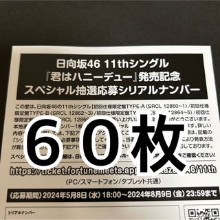 60枚 日向坂46 君はハニーデュー 全国イベント スペシャル 参加券 応募券(ポップス/ロック(邦楽))