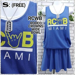 S：美品★コットン ワンピース／RCWB・MIAMI★ブルー(ひざ丈ワンピース)