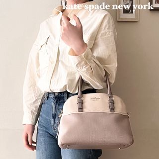 ケイトスペードニューヨーク(kate spade new york)のケイトスペードニューヨーク　ラウンドファスナー　バイカラーハンドバッグ(ハンドバッグ)