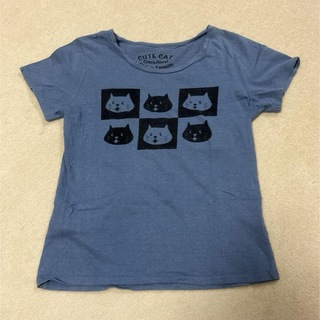 Tシャツ CUTE CAT ブルー M 猫 ねこ M レディース 青(Tシャツ(半袖/袖なし))