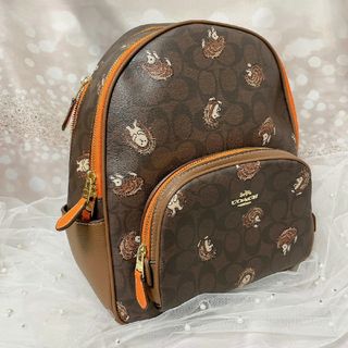 コーチ(COACH)の【24時間以内発送】コーチ　ハリネズミ　リュック　ブラウン　オレンジ(リュック/バックパック)