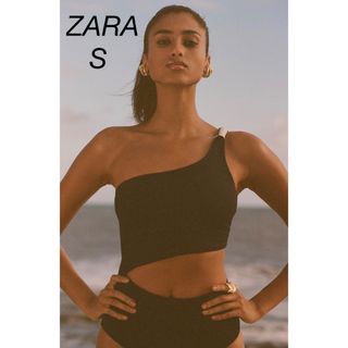 ZARA アシンメトリー ドレープ スイムウェア