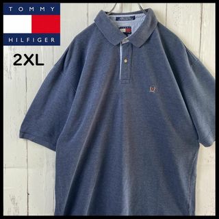 トミーヒルフィガー(TOMMY HILFIGER)のトミー ヒルフィガー TOMMY HILFIGER ポロシャツ 古着 2XL 紺(ポロシャツ)