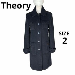 セオリー(theory)の良品★セオリー★ロングコート★レディース★アウター★カシミヤ混★ブラック★2(ロングコート)