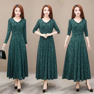 【売れ筋商品】ロング　スカート　セットアップ　緑色　ワンピース　ドレス　上品　(ロングドレス)