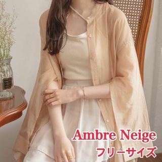 Ambre Neige 袖スリットシアーシャツ ライトベージュ ブラウス(シャツ/ブラウス(長袖/七分))