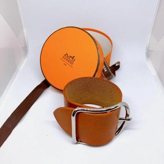 エルメス(Hermes)の722 エルメス　エトリヴィエール　レザー　ブラウン　バングル　ブレスレット(ブレスレット/バングル)