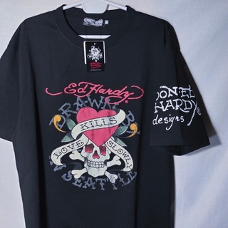 エドハーディー(Ed Hardy)の新品 Tシャツ 4L エドハーディー ラブキルズスローリー カットソー タトゥー(Tシャツ/カットソー(半袖/袖なし))