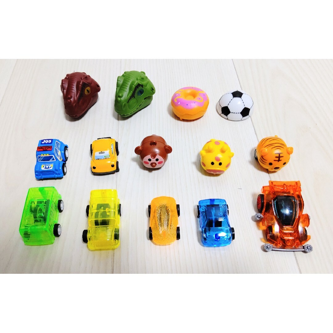 おもちゃ ミニカー プルバックカー 動物 恐竜等 14個セット エンタメ/ホビーのおもちゃ/ぬいぐるみ(ミニカー)の商品写真