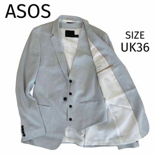 エイソス(asos)の美品★タグ付き★エイソス★ジャケット★ベスト★2点セット★グレー★36(テーラードジャケット)