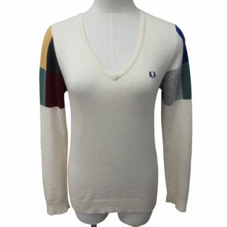 FRED PERRY - フレッドペリー アンゴラ混ニット セーター Vネック 長袖 アイボリー Sサイズ