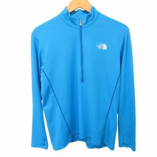 ザノースフェイス(THE NORTH FACE)のザノースフェイス ロングTシャツ カットソー ハーフジップ 水色 青系 M(Tシャツ/カットソー(半袖/袖なし))