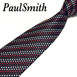 ポールスミス(Paul Smith)の【美品】 ポールスミス ネクタイ マルチカラー ドッド 裏地花柄 シルク(ネクタイ)