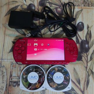 プレイステーションポータブル(PlayStation Portable)のPSP3000 レッド(携帯用ゲーム機本体)