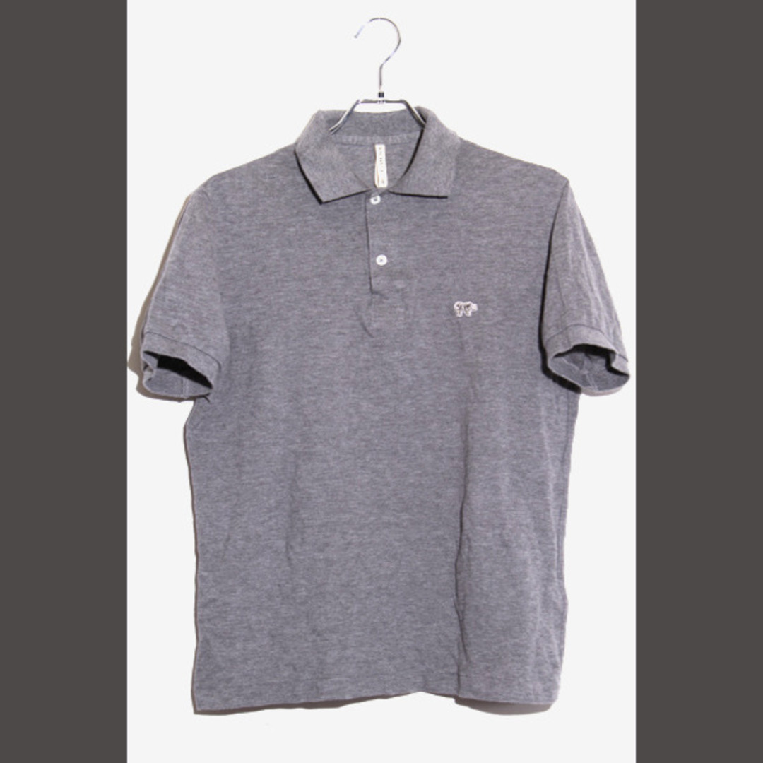 サイ ベーシックス コットン ロゴ刺繍 半袖 ポロシャツ 38 グレー メンズのトップス(ポロシャツ)の商品写真