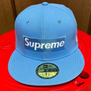 シュプリーム(Supreme)のシュプリーム  ニューエラ　ボックスロゴ　7 5/8 ブルー　水色(キャップ)