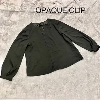 OPAQUE.CLIP - OPAQUE.CLIP キーネックブラウス　Carreman ブラック　Lサイズ