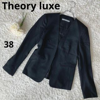 セオリーリュクス(Theory luxe)の美品★セオリーリュクス★ノーカラージャケット★ウール★ブラック★38(ノーカラージャケット)