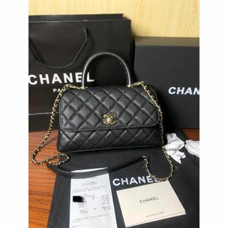 シャネル(CHANEL)の美品 シャネル キャビアスキン ココハンドル ハンドバッグ(ショルダーバッグ)