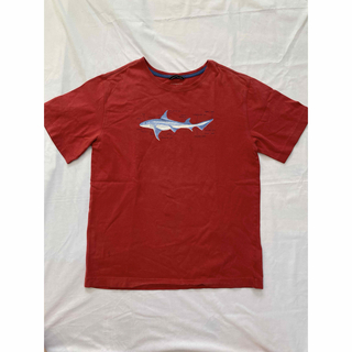 ランズエンド(LANDS’END)のランズエンド　サメ　レディース　L 半袖Tシャツ　赤　(Tシャツ(半袖/袖なし))