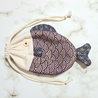 お魚巾着 巾着袋 さかな ハンドメイド No.258(その他)